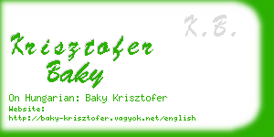 krisztofer baky business card